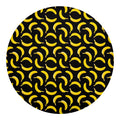 Black Banana Pattern Print Round Blanket
