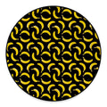 Black Banana Pattern Print Round Floor Mat