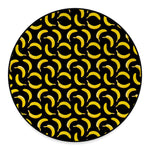 Black Banana Pattern Print Round Floor Mat