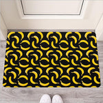 Black Banana Pattern Print Rubber Doormat