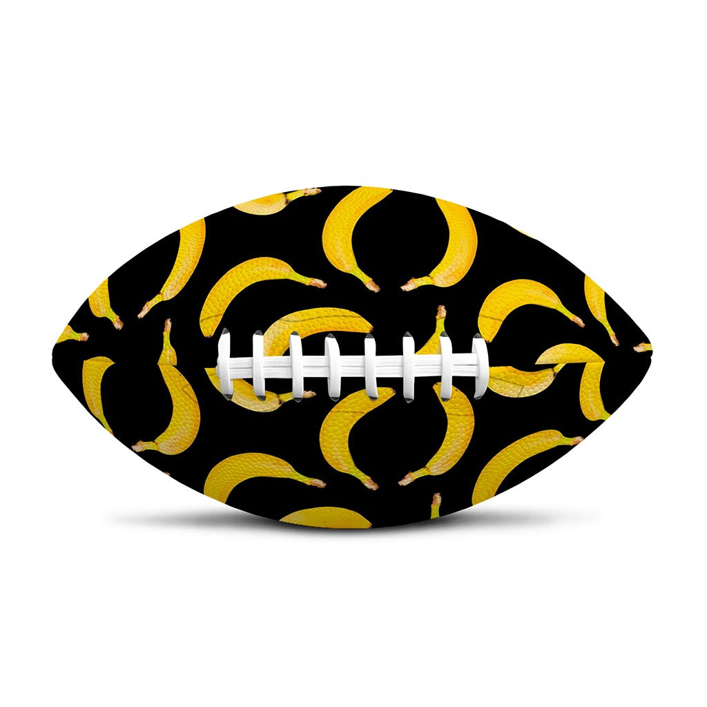 Black Banana Pattern Print Rugby Ball