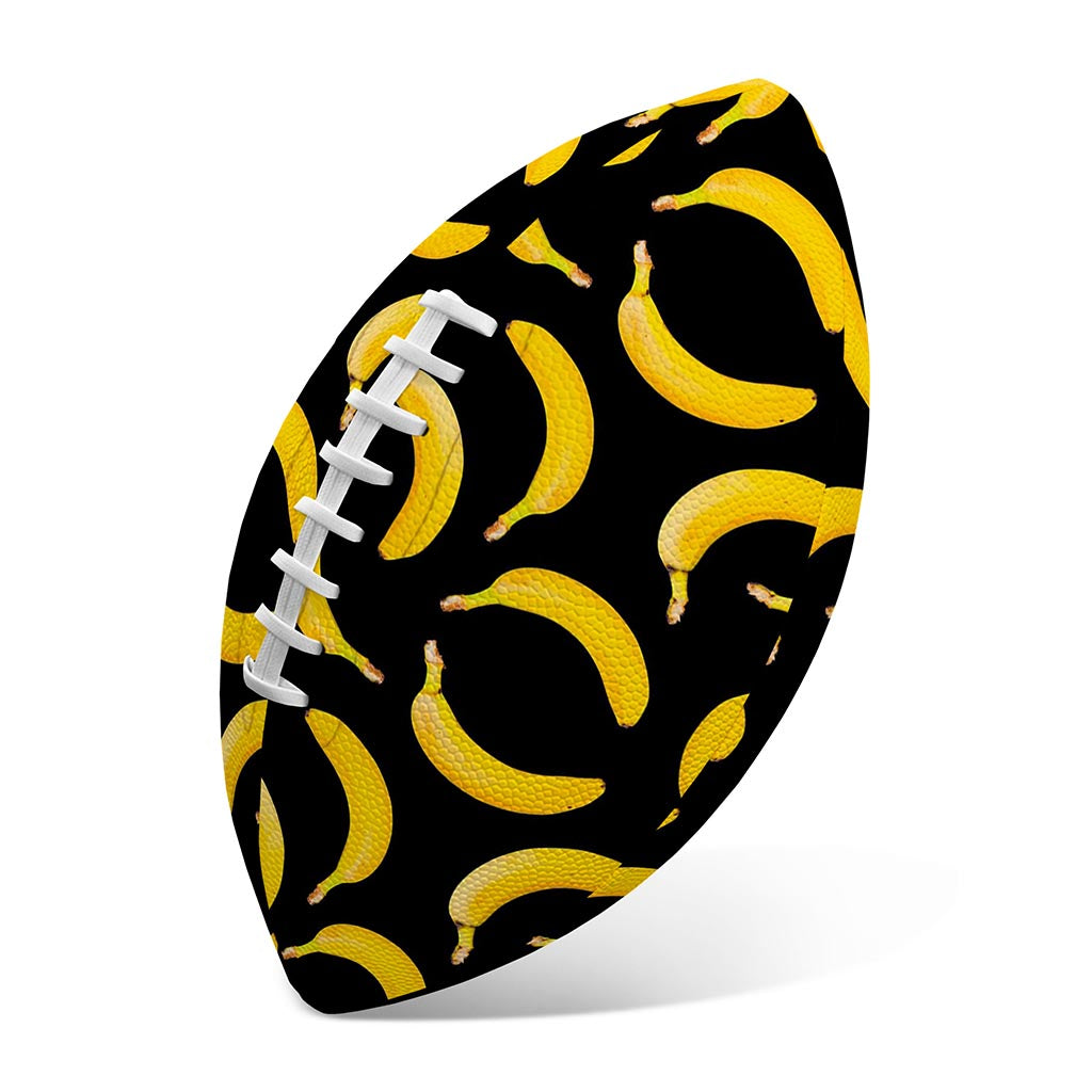 Black Banana Pattern Print Rugby Ball