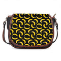 Black Banana Pattern Print Saddle Bag