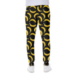 Black Banana Pattern Print Scuba Joggers