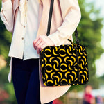 Black Banana Pattern Print Shoulder Strap Bible Bag