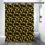 Black Banana Pattern Print Shower Curtain