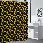 Black Banana Pattern Print Shower Curtain