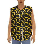 Black Banana Pattern Print Sleeveless Baseball Jersey
