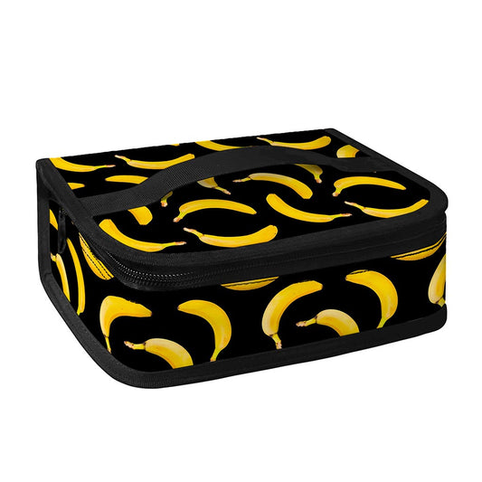 Black Banana Pattern Print Small Lunch Bag