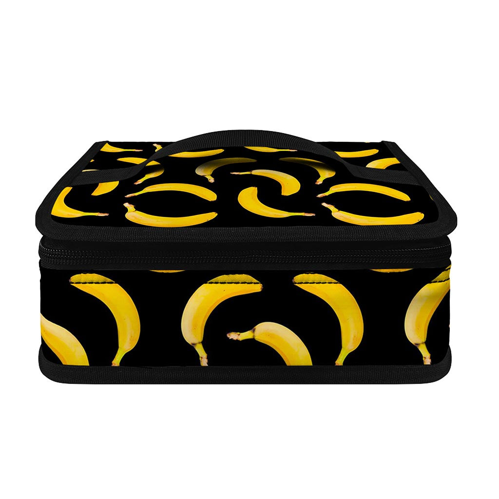 Black Banana Pattern Print Small Lunch Bag