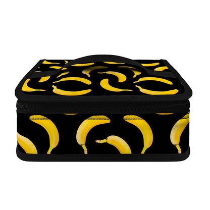 Black Banana Pattern Print Small Lunch Bag