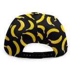 Black Banana Pattern Print Snapback Cap