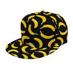 Black Banana Pattern Print Snapback Cap