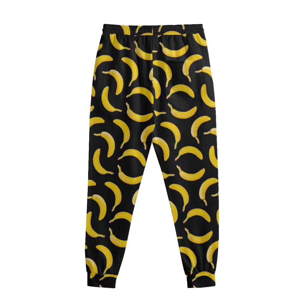 Black Banana Pattern Print Sweatpants