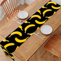 Black Banana Pattern Print Table Runner