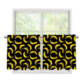 Black Banana Pattern Print Tier Curtains