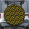 Black Banana Pattern Print Tire Cover