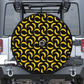 Black Banana Pattern Print Tire Cover With Camera Hole