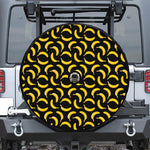Black Banana Pattern Print Tire Cover With Camera Hole