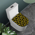 Black Banana Pattern Print Toilet Lid Cover