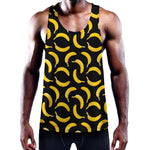 Black Banana Pattern Print Training Tank Top