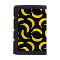 Black Banana Pattern Print Trifold Wallet