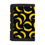 Black Banana Pattern Print Trifold Wallet