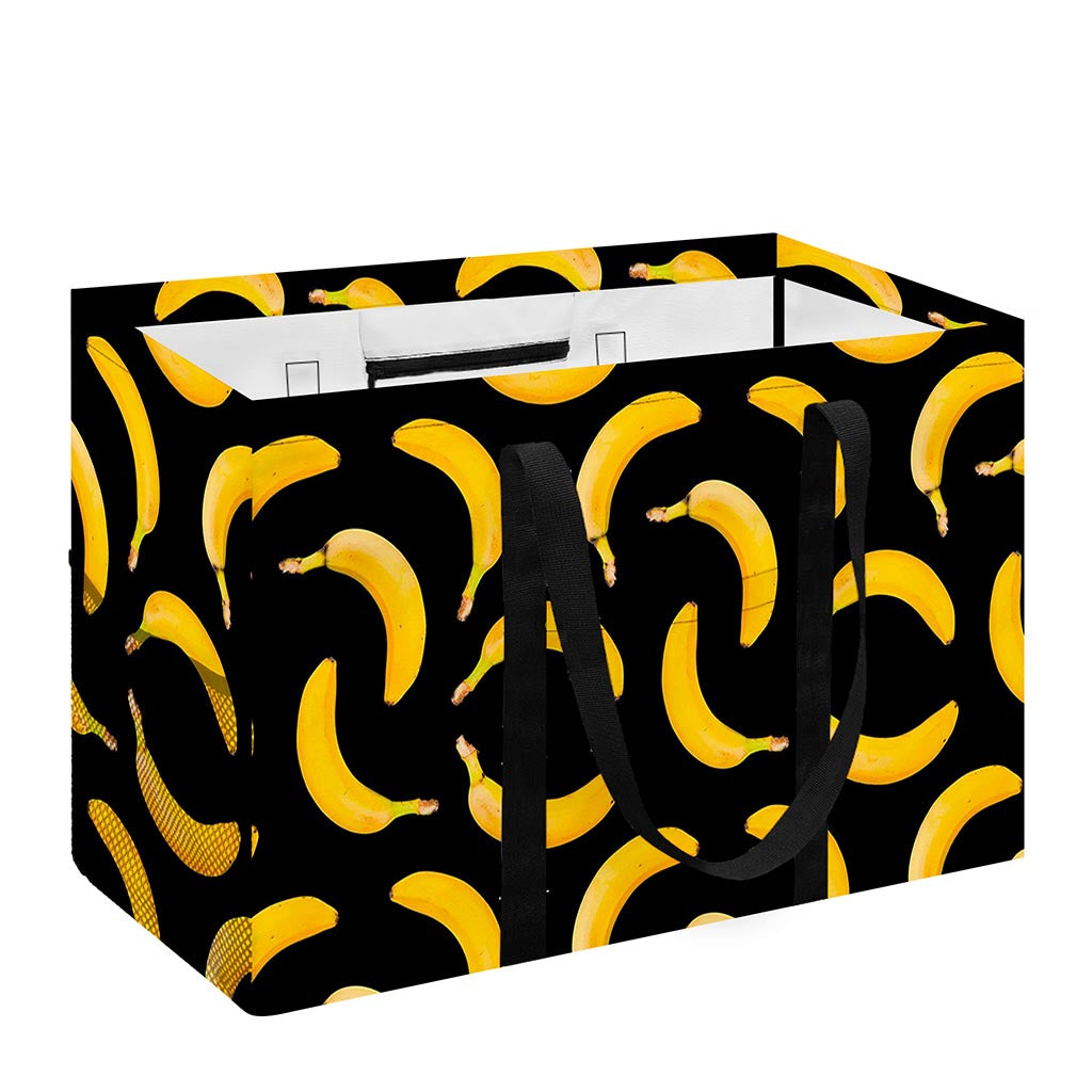 Black Banana Pattern Print Utility Tote Bag