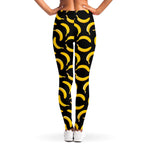 Black Banana Pattern Print Women's Leggings