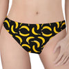 Black Banana Pattern Print Women's Thong