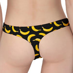 Black Banana Pattern Print Women's Thong