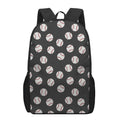 Black Baseball Pattern Print 17 Inch Backpack