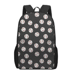 Black Baseball Pattern Print 17 Inch Backpack