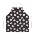 Black Baseball Pattern Print Adjustable Apron