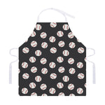 Black Baseball Pattern Print Adjustable Apron