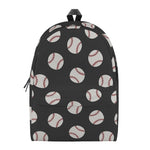 Black Baseball Pattern Print Backpack