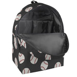 Black Baseball Pattern Print Backpack