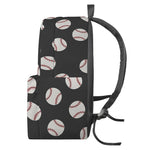 Black Baseball Pattern Print Backpack