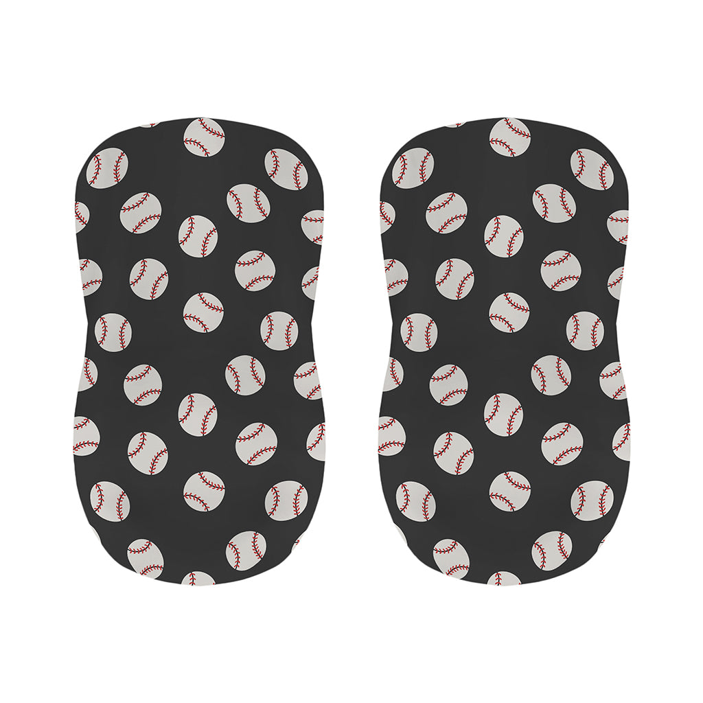 Black Baseball Pattern Print Bar Stool Covers