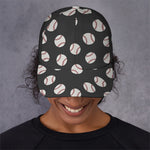 Black Baseball Pattern Print Baseball Cap