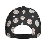 Black Baseball Pattern Print Baseball Cap