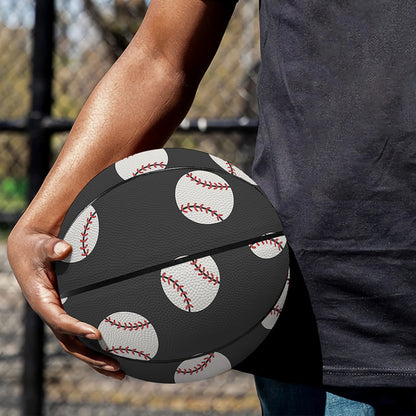 Black Baseball Pattern Print Basketball