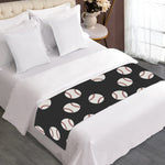 Black Baseball Pattern Print Bed Runner