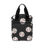 Black Baseball Pattern Print Bible Tote Bag