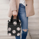 Black Baseball Pattern Print Bible Tote Bag