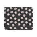 Black Baseball Pattern Print Bifold Wallet