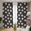 Black Baseball Pattern Print Dimout Pencil Pleat Curtains