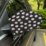 Black Baseball Pattern Print Car Side Mirror Covers
