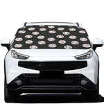 Black Baseball Pattern Print Car Windshield Snow Cover