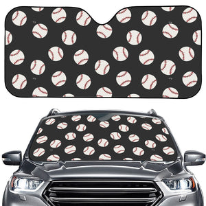 Black Baseball Pattern Print Car Windshield Sun Shade